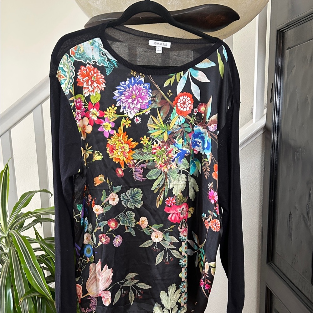 Johnny Was Black Knit Top
